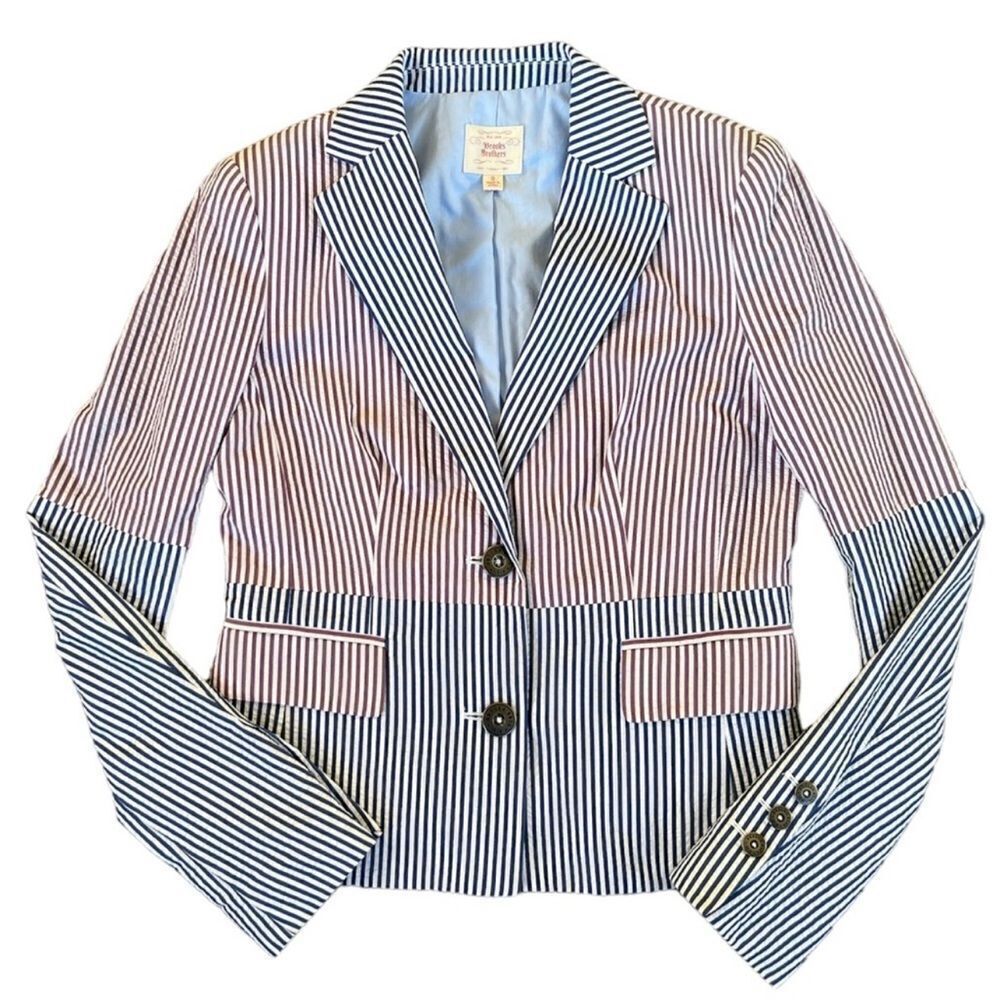 ‎Brooks Bros striped seersucker blazer C25